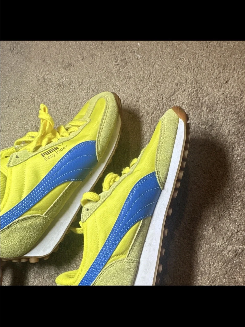 PUMA Easy Rider Low Top Lace Up Sneakers Yellow/Blue Solid 399371-14 M5 W6.5